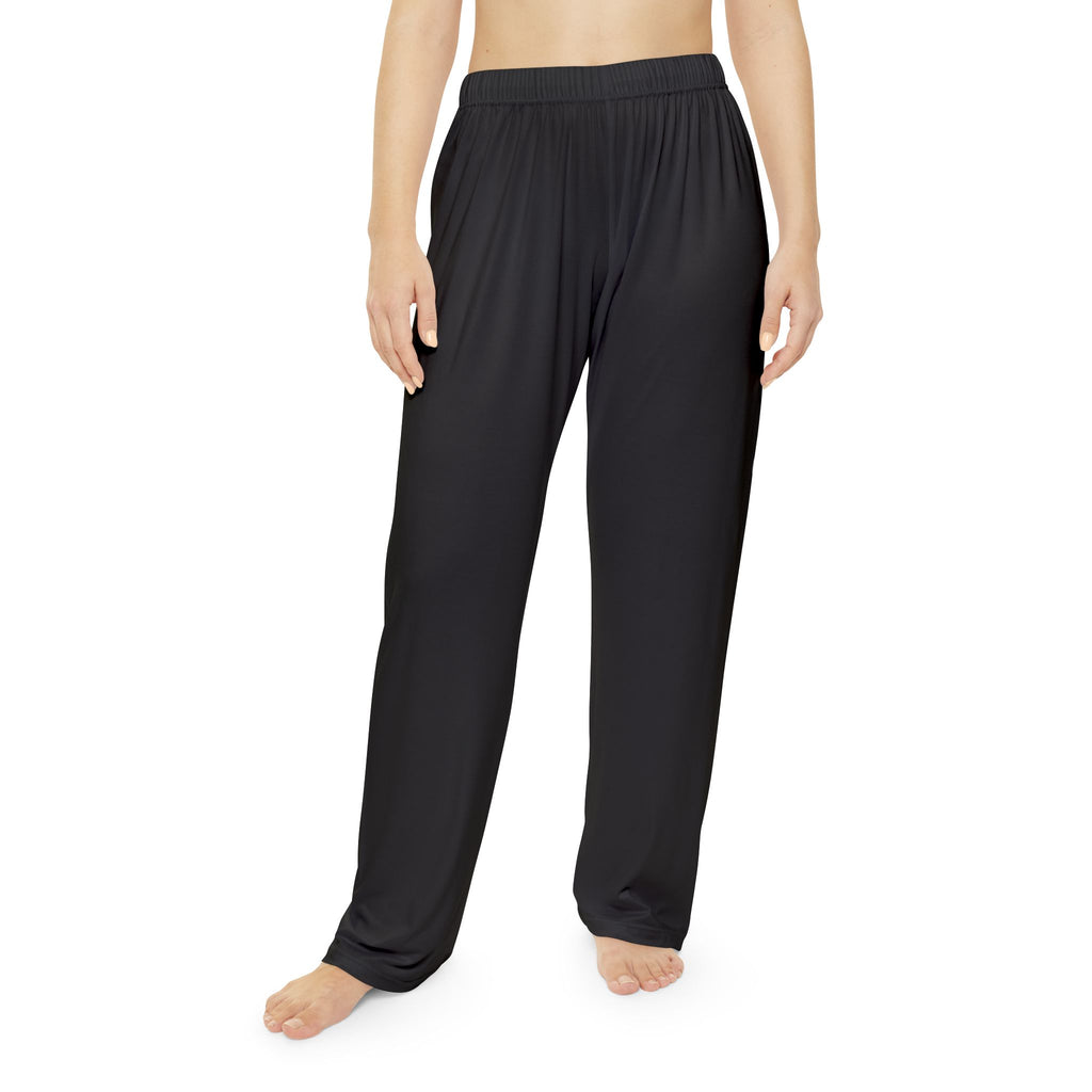 Women's Black Pajama Pants — Side 'Can't Do What' Typography Lounge Sleepwear
