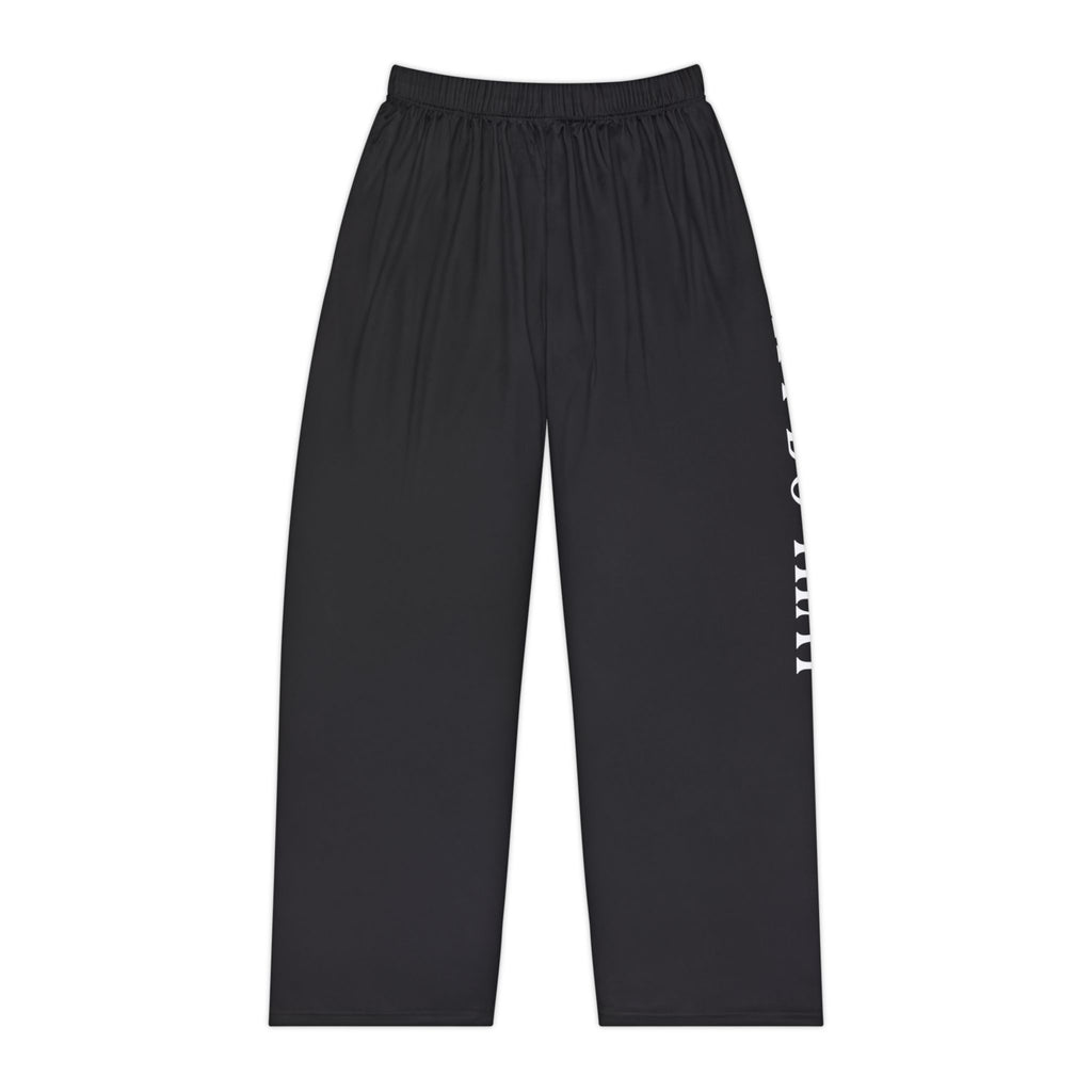 Women's Black Pajama Pants — Side 'Can't Do What' Typography Lounge Sleepwear