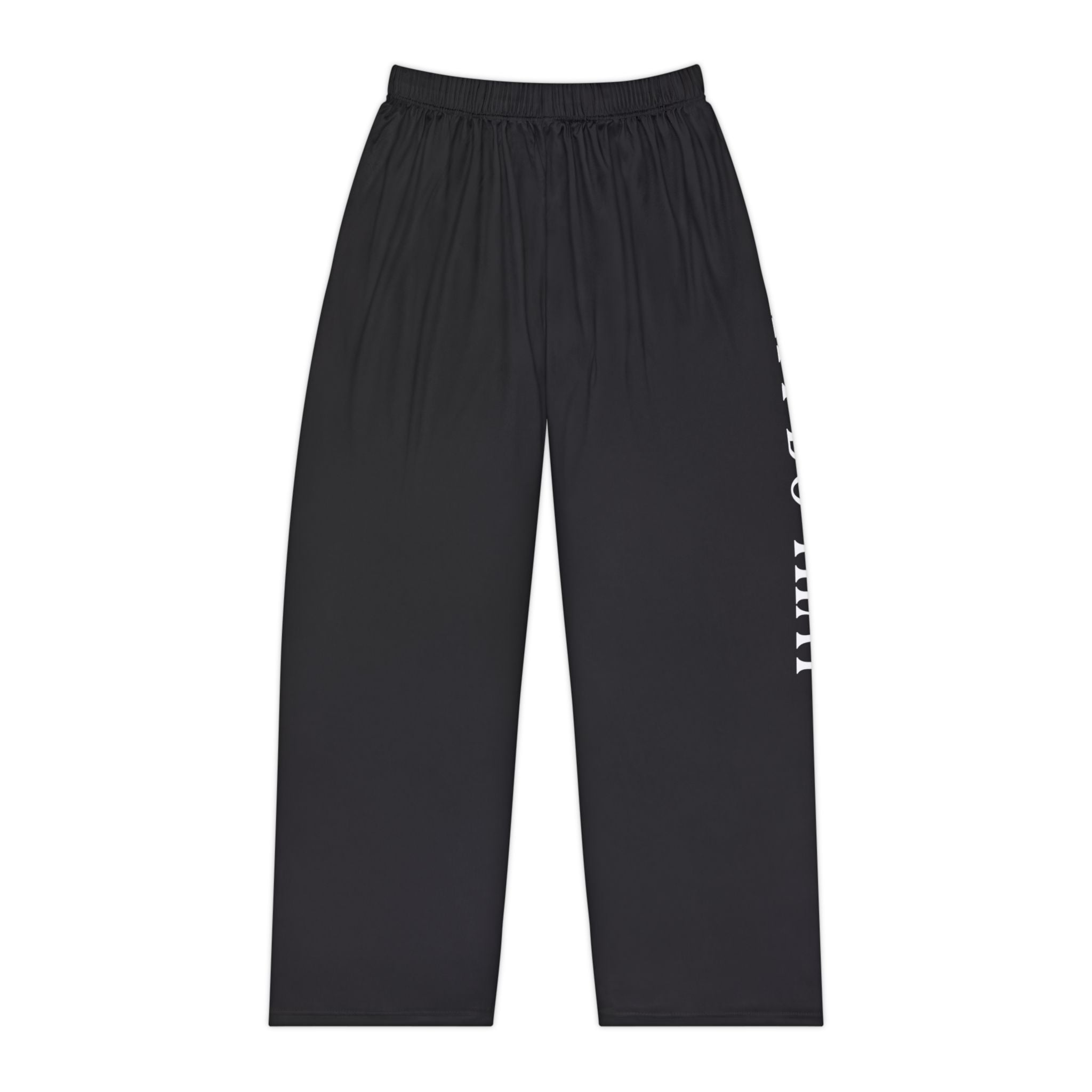 Women's Black Pajama Pants — Side 'Can't Do What' Typography Lounge Sleepwear